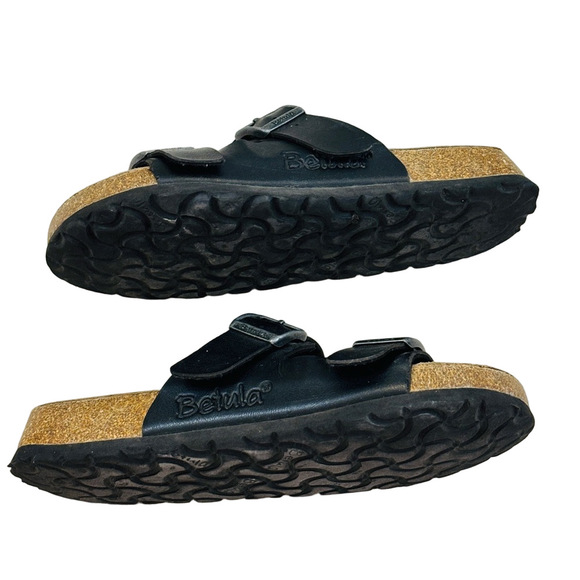 Birkenstock Betula Black Leather Sandals SZ 7 - Picture 11 of 12